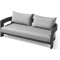 2-Seater Outdoor Sofa with Curved Design - Slate