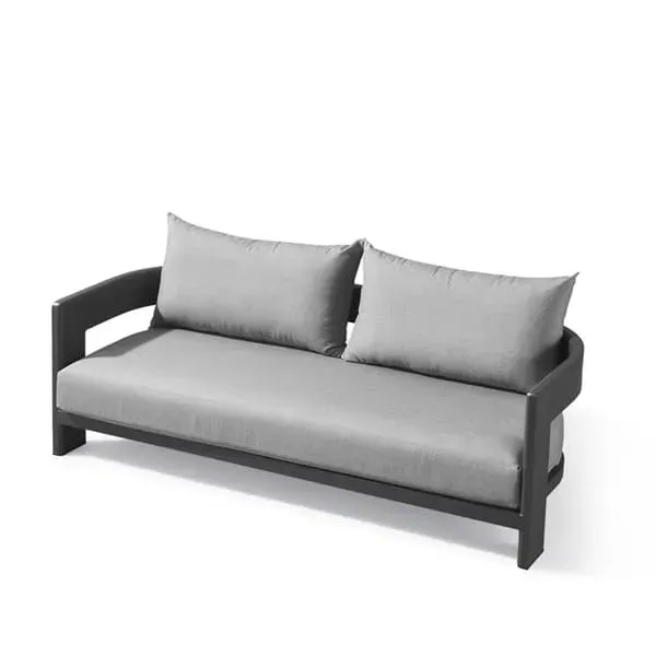 2-Seater Outdoor Sofa with Curved Design - Slate image