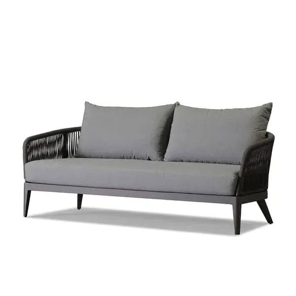 2-Seater Outdoor Sofa with Cushions - Grey image