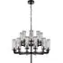 2-Tier Chandelier with Textured Glass - Bronze, Metal
