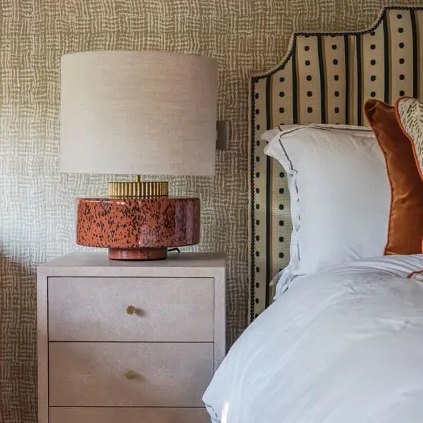 3-Drawer Bedside Table - Cream, Faux Shagreen