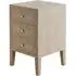 3-Drawer Bedside Table - Cream, Faux Shagreen