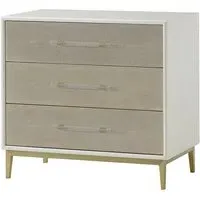 3-Drawer Nightstand - Ivory, Faux Shagreen