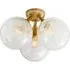 3-Globe Flush Mount Light - Brass, Metal