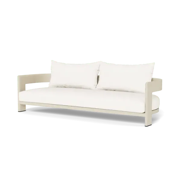 3-Seater Curved Sofa - Bone, Aluminum image
