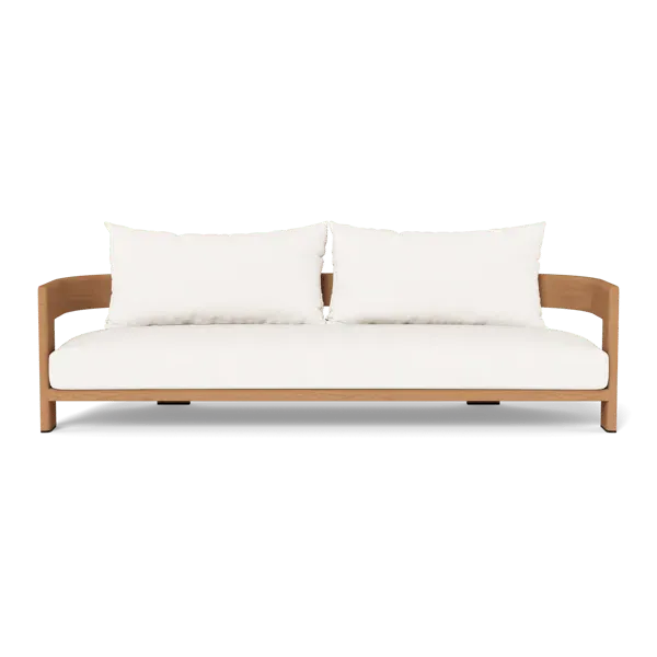 3-Seater Curved Sofa - Teak, Teak Wood