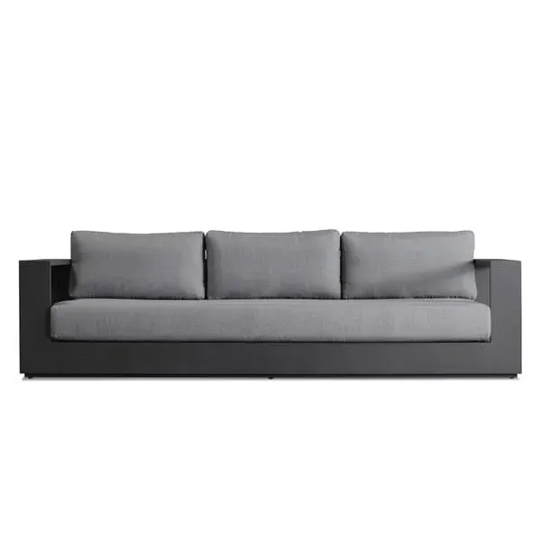 3-Seater Outdoor Sofa with Clean Lines - Slate