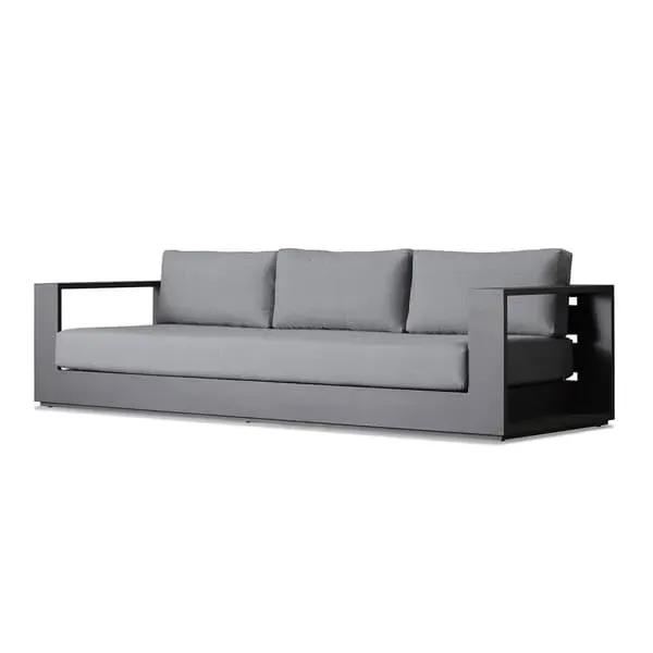3-Seater Outdoor Sofa with Clean Lines - Slate image