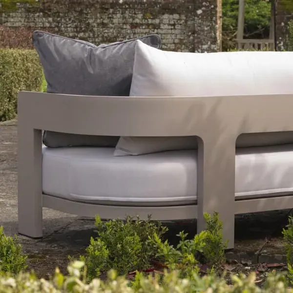 3-Seater Outdoor Sofa with Covers - Taupe, Fabric