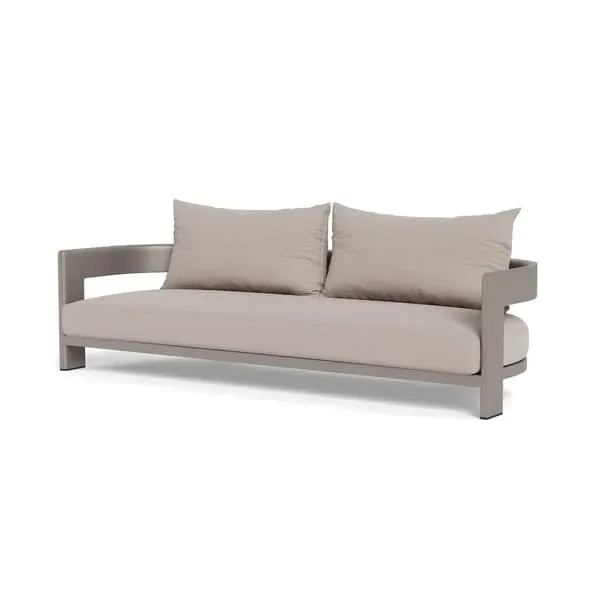 3-Seater Outdoor Sofa with Covers - Taupe, Fabric image