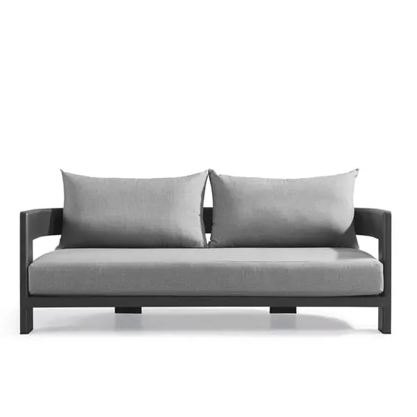 3-Seater Outdoor Sofa with Curved Design - Slate