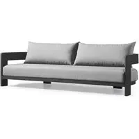 3-Seater Outdoor Sofa with Curved Design - Slate