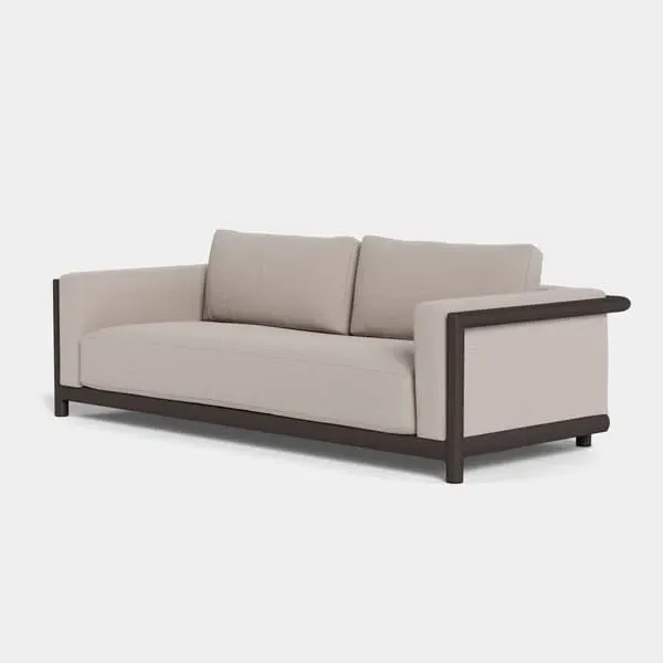 3-Seater Outdoor Sofa with Cushions - Bronze image