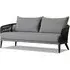 3-Seater Outdoor Sofa with Rope Detail - Grey