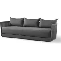 3-Seater Outdoor Sofa with Rope Detail - Grey