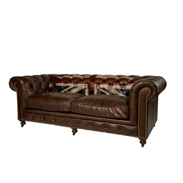 3-Seater Sofa Union Jack Design - Multi, Leather image