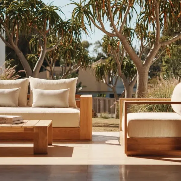 3-Seater Sofa with Wide Arms - Teak