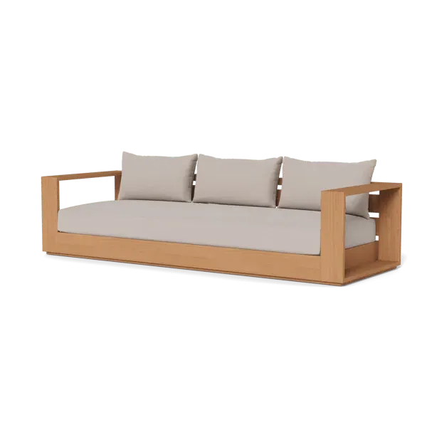3-Seater Sofa with Wide Arms - Teak image