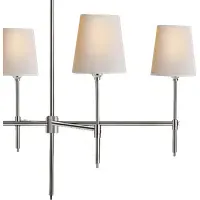 4-Branch Chandelier with Shades - Polished Nickel