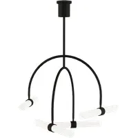 4-Light Cascading Chandelier - Black, Metal