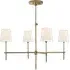 4-Light Chandelier Contemporary - Brass, Metal
