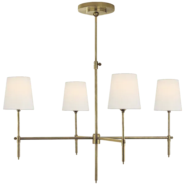 4-Light Chandelier Contemporary - Brass, Metal