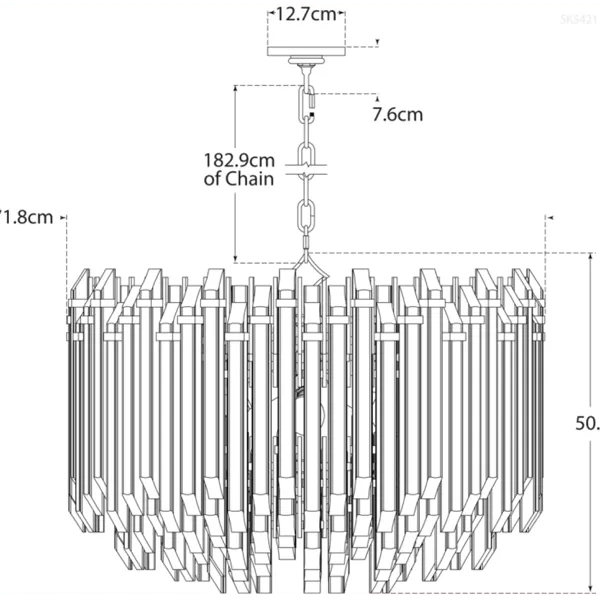 4-Light Drum Chandelier - Polished Nickel, Acrylic