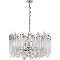 4-Light Drum Chandelier - Polished Nickel, Acrylic