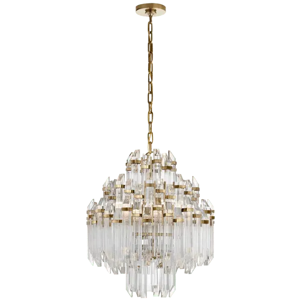 4-Tier Waterfall Chandelier - Antique Brass, Metal image