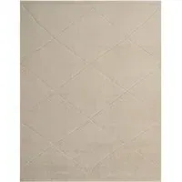 5' x 8' Diamond Rug - Ivory, New Zealand Wool