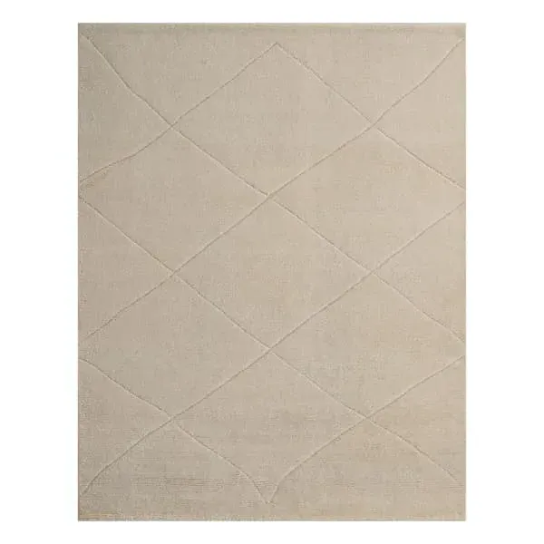 5' x 8' Diamond Rug - Ivory, New Zealand Wool image