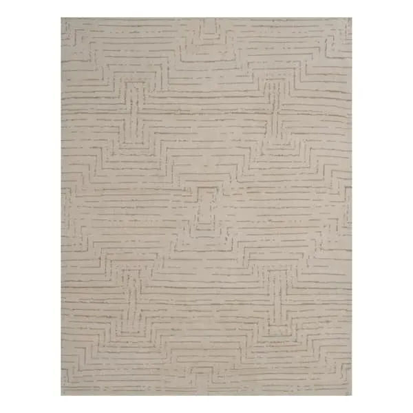 5' x 8' Maze Pattern Rug - Ivory, Wool image
