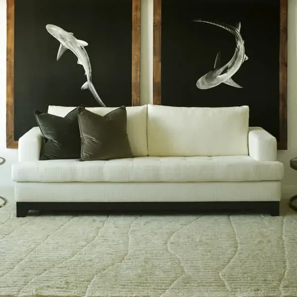 5' x 8' Peak Rug with Hand Tufted Ridges - Ivory, Wool