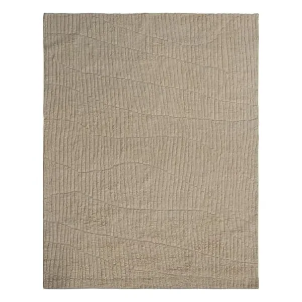 5' x 8' Peak Rug with Hand Tufted Ridges - Ivory, Wool image
