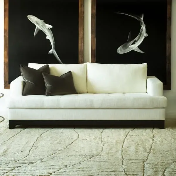 5' x 8' Tufted Rug with Ridges - Natural, Wool