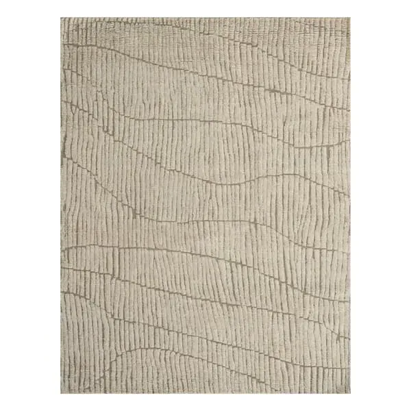 5' x 8' Tufted Rug with Ridges - Natural, Wool image