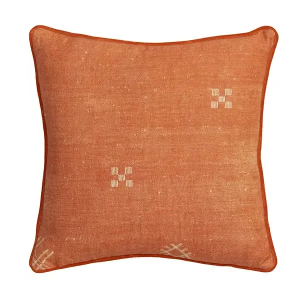 55cm Cushion with Feather Fill - Brick, Linen image