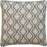 55cm Cushion with Feather Fill - Brown, Linen
