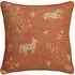 55cm Square Cushion with Feather Fill - Brick, Linen