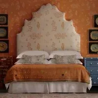 5ft Lucifer Headboard with Flame Silhouette - Upholstered