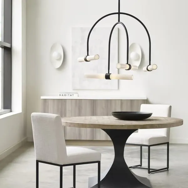6-Light Pendant Chandelier - Black, Metal