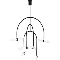 6-Light Pendant Chandelier - Black, Metal