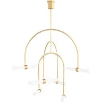 6-Light Pendant Chandelier - Natural Brass, Metal