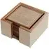 6-Piece Coaster Set with Box - Cream, Faux Shagreen