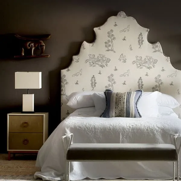 6ft Lucifer Headboard with Flame Silhouette - Upholstered