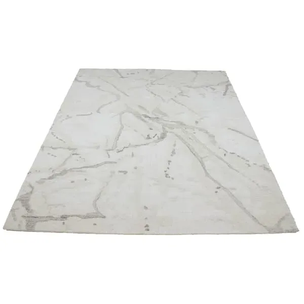 8' x 10' Abstract Mountain Rug - Ivory, Wool