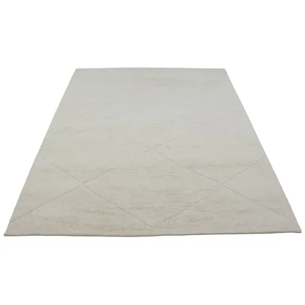 8' x 10' Diamond Rug - Ivory, New Zealand Wool