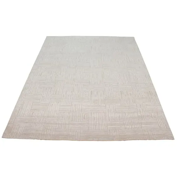 8' x 10' Geometric Rug - Ivory, Viscose