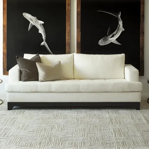 8' x 10' Ridge Rug - Natural, Viscose Wool