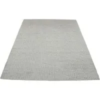 8' x 10' Tufted Rug with Ridges - Ivory, Wool
